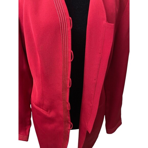 Vintage 80s Ann Taylor Silk Jacket Blazer Size 6 Red Lined Office Preppy - Picture 8 of 14